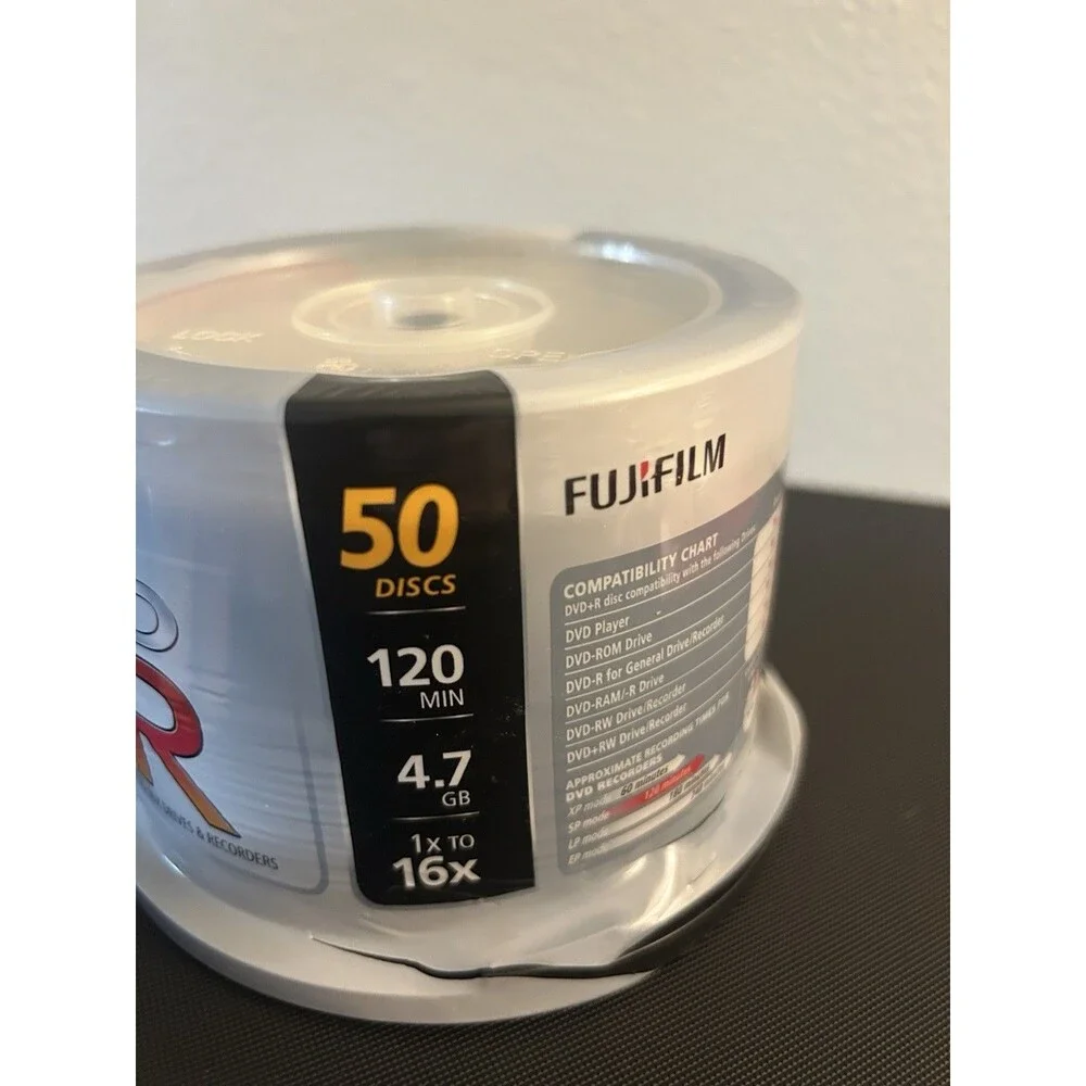 FUJIFILM DVD Plus R 4.7GB DVD+R Blank Media Disc Lot Spindle 50 Brand NEW Sealed